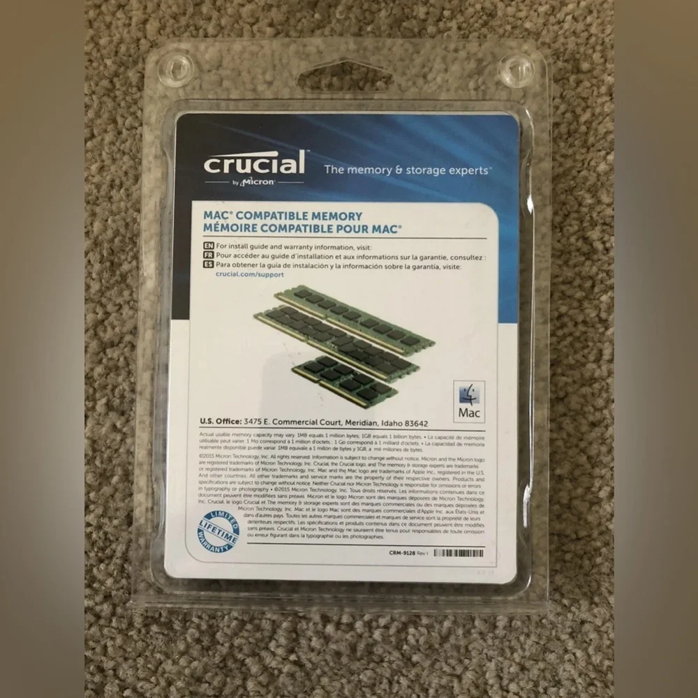 NIB Crucial by Micron Apple Mac Computer Compatible Memory 8 GB (4GB x 2) Kit